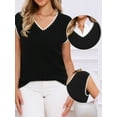thumbnail image 2 of DARING DIVA V Neck Sweater Vest Fall Winter Pullover Tops M Black, 2 of 6