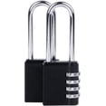 thumbnail image 5 of 4 Digit Outdoor Waterproof Long Combination Lock, Set of 2 Small Black Combination Padlock, 5 of 5