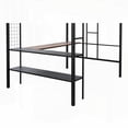thumbnail image 3 of Full Size Metal Loft Bed with Desk & Shelves/No Box Spring Required/Black for Bedroom, 3 of 15
