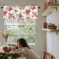 thumbnail image 6 of Watercolor Rose Kitchen Curtain Valances for Windows Farmhouse Short Curtains, European Pastoral Pink Floral Rod Pocket Valance Curtain for Bedroom Cafe Living Room 54""x18"", White, 6 of 6