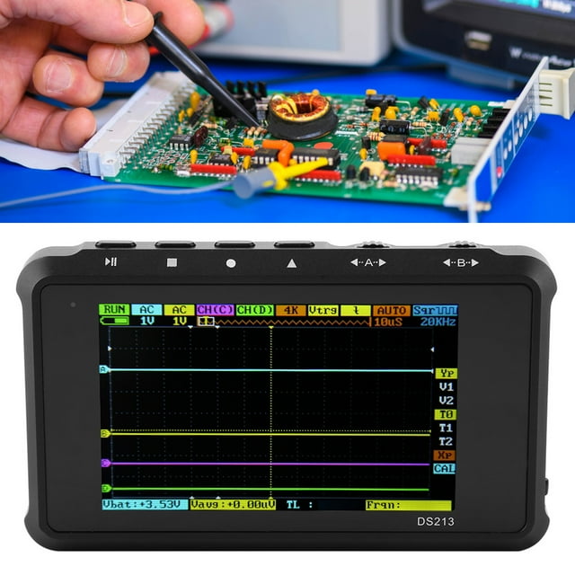 Osciloscopio digital, DS213 Mini Osciloscopio de 4 canales Osciloscopio LCD Compacto y liviano