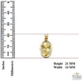 thumbnail image 3 of 14k Two Tone Diamond Cut Jesus Stamp Religious Pendant Charm 21MM x 14MM, 3 of 9