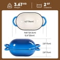 thumbnail image 3 of Daluvenix 2qt Dutch Oven for Bread Baking, Enameled Cast Iron Bread Oven with Lid, Non Stick, Blue, 3 of 8