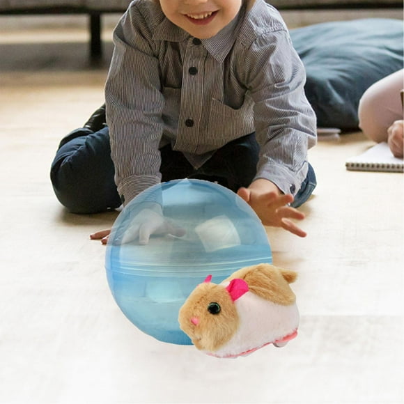 Juguete electrónico para gatos, juguetes de ejercicio para mascotas pequeñas, juguete con forma de pelota rodante, juguete para provocar gatitos y Hámster amarillo