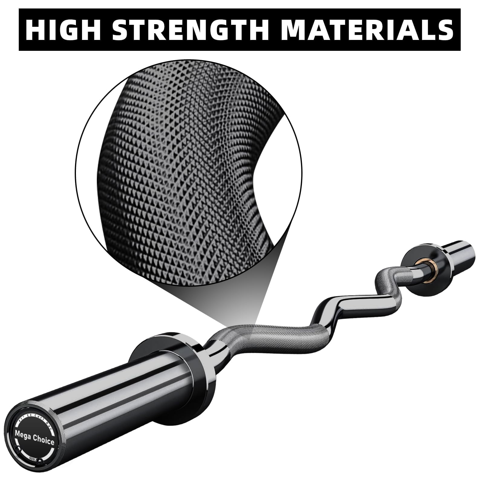 Danolapsi 47" Olympi.c EZ Curl Bar,500lb Capacity Heavy Duty Chrome Curling Bar for Biceps Triceps Workout, With 2 Spring Collars, Fits 2" Standard Weight Plates for Home & Gym Strength Training