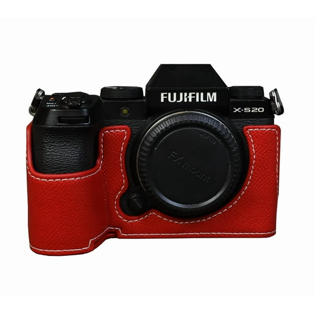 GadgetCom Camera Half Case Compatible with FUJIFILM X-S20 XS20 , Anti-Slip PU Leather Shell Protective Cover