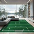 thumbnail image 2 of ODIKA 6'x9' Washable Area Rug Athletic Grass Pitch Doormat Featuring Star Crest And Goal Markings for Family Room, Living Room, Master Bedroom, Non-Slip, Easy Care, 2 of 7