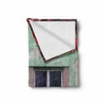 thumbnail image 2 of Autumn Soft Flannel Fleece Blanket, Fall Ivy on Old House Walls Left Countryside Mansion Vintage Architecture Design, Cozy Plush for Indoor and Outdoor Use, 70" x 90", Red Mint Green, by Ambesonne, 2 of 6