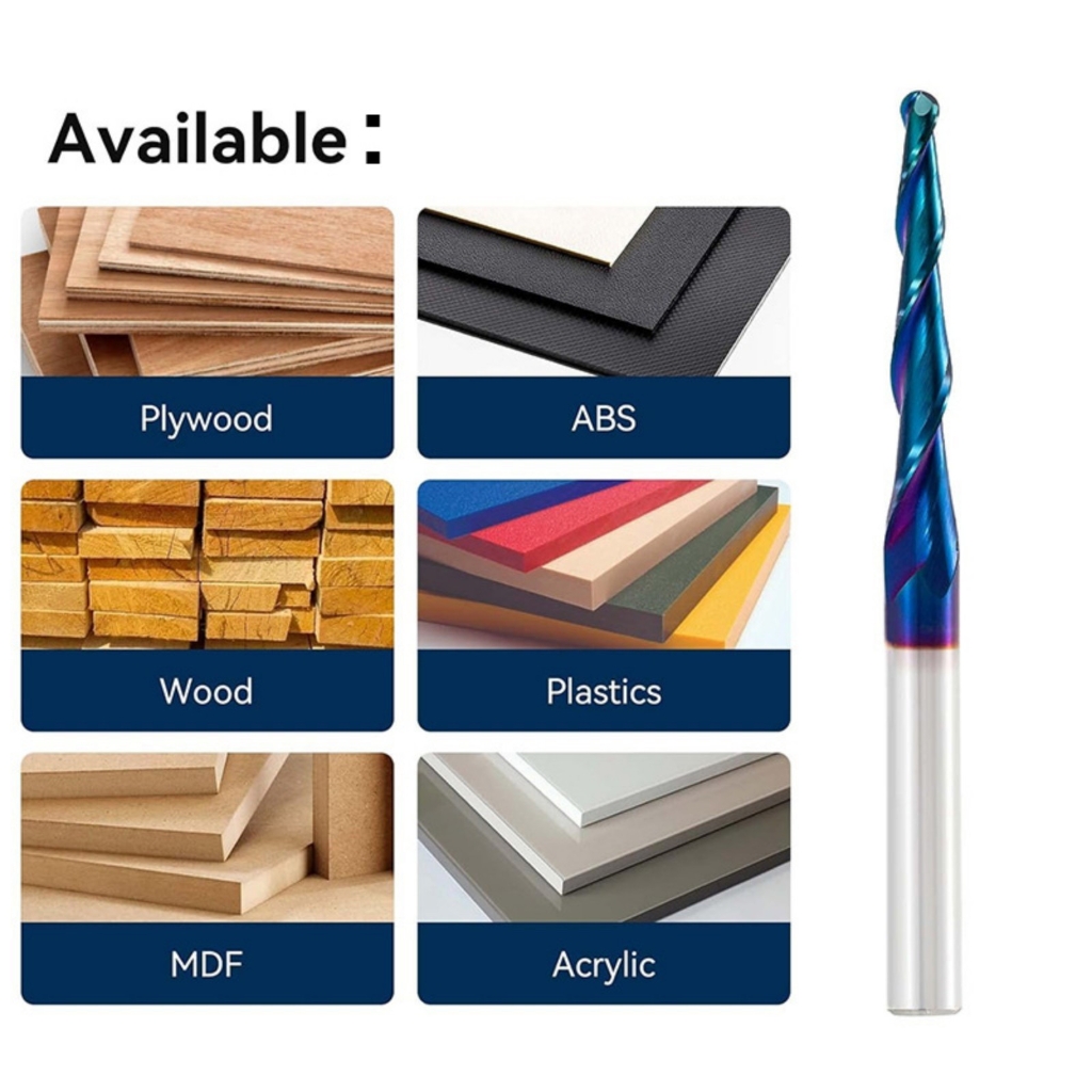 Multipurpose Wood Engraving Cutter Low Resistance Design for 3D Carving Projects