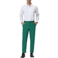 thumbnail image 2 of INSPIRE CHIC Men's Dress Solid Color Pants Straight Front Chino Slacks, 2 of 6