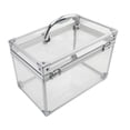 thumbnail image 4 of Bunblic Acrylic Makeup Case Artists Display Holder Dustproof Clear Portable Versatile Crown Box Artists Train Case for Vanity Desktop silver, 4 of 7