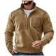thumbnail image 2 of pstuiky camisas de manga larga para hombre, Suéter informal de moda para hombre, color liso, con bolsillos y cremallera, manga larga y cuello alto. top de hombre l, 2 of 4