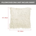 thumbnail image 4 of Unique Bargains 2-Pack Shaggy Decorative Throw Pillow Cases 18" x 18" Pearl White, 4 of 8
