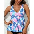 thumbnail image 5 of Charmo Ruffled V Neck Swim Tops for Womens Flowy Tankini Tops Padded Bathing Suit Tops(No Bottoms?, 5 of 8
