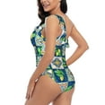 thumbnail image 4 of Goofa Lemon and Leaves Pattern Women's One Piece Swimsuits Tummy Control Bathing Suits Asymmetric One Shoulder Swimwear-, 4 of 6