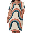 thumbnail image 3 of Vestido holgado con bolsillos y rayas estilo retro de los años 70, ropa de mujer, ropa estética, 3 of 7