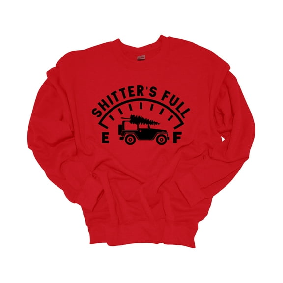 Unisex Christmas Sweatshirt Shitters Full Funny Festive Holiday Crewneck Sweatshirt-Red-xxxl