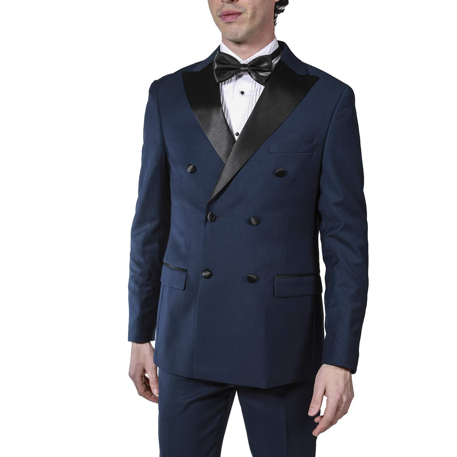 Colors Adam Baker Mens 3-Piece Slim Fit Peak Lapel Formal Tuxedo Suit Set 