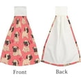 thumbnail image 4 of Hanging Towels 1 Pcs, Dish Towels Funny Pugs On Pink Back Absorbent Hand Towels with Hanging Loop Washcloth for Bathroom Kitchen, 4 of 6