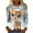 #0142-Multicolor, variant on Ailaofu Ugly Christmas Shirts for Women Graphic Funny 3/4 Sleeve T Shirt Round Neck Xmas Novelty Holiday Tops