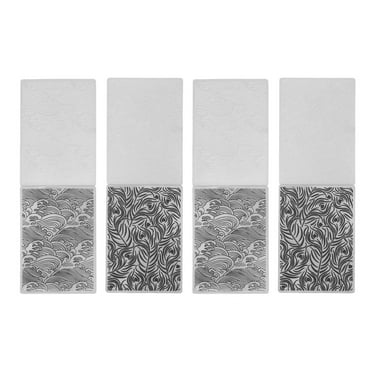 Billow Plant Style Embossing Folder Set, Plastic Scrapbooking Tools for Card Making, Reusable Design Templates for DIY Craft Decoration, Fits Popular Embossing Machines, 4Pcs