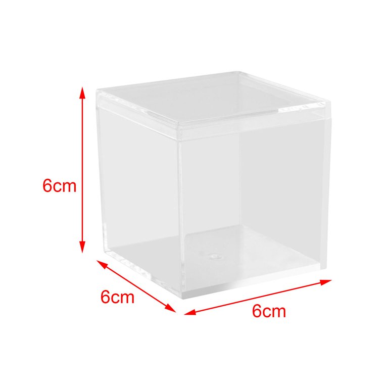 Clear Boxes, Favor ,2x2x2 Inch, Small Storage Bins, Boxed Containers,  Wedding, Party, Birthday Present, Candy, Cookie, Cupcake, 