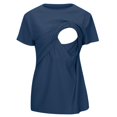 thumbnail image 5 of Womens Nursing Shirts Short Maternity Ribbed Knitted T Shirt Top Layered Design For Breastfeeding T Shirts For Pregnant, 5 of 5