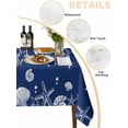 thumbnail image 2 of Navy Blue Coastal Table Cloth, Starfish Coral Ocean Conch Sea Nautical Waterproof Tablecloth for Square Tables, Reusable Washable Fabric Table Cover for Restaurant Kitchen Dining Tables 60"x60", 2 of 6