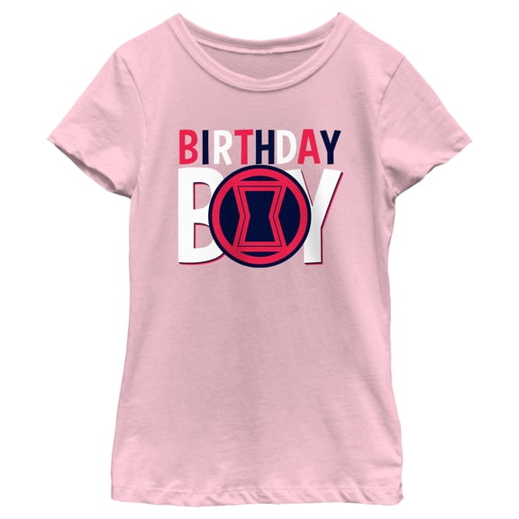 Girl's Marvel Birthday Boy Black Widow Logo Graphic T-Shirt