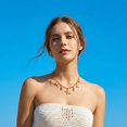 thumbnail image 3 of NICKSUN Boho Ocean Charm Necklace, 14K Gold Plated Starfish Seashell Dolphin Turtle Pendant Chain, Summer Beach Vacation Layered Statement Jewelry, 3 of 7