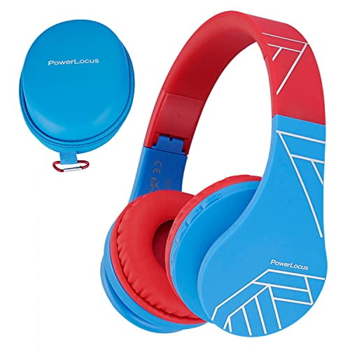 PowerLocus Auriculares Bluetooth para Niños, Auriculares Inalámbricos Plegables Sobre Oreja, Auriculares con Micrófono, Límite de Volumen de 85DB, Auriculares Inalámbricos y con Cable con Micro SD, FM