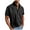 Black, variant on Mens Short Sleeve Button up Suede Shirts Beach Tops Lapel Collar Plain Summer T Shirt with Pocket Army Green