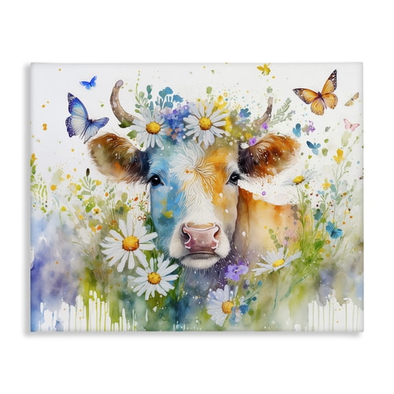 Stupell Industries Farmhouse Modern Cottage Cow Canvas Art, 20 x 16, by Alina Georgescu