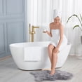 thumbnail image 2 of Wowow Single Handle Freestanding Tub Faucet with Hand Shower in Brushed Gold, 2 of 8
