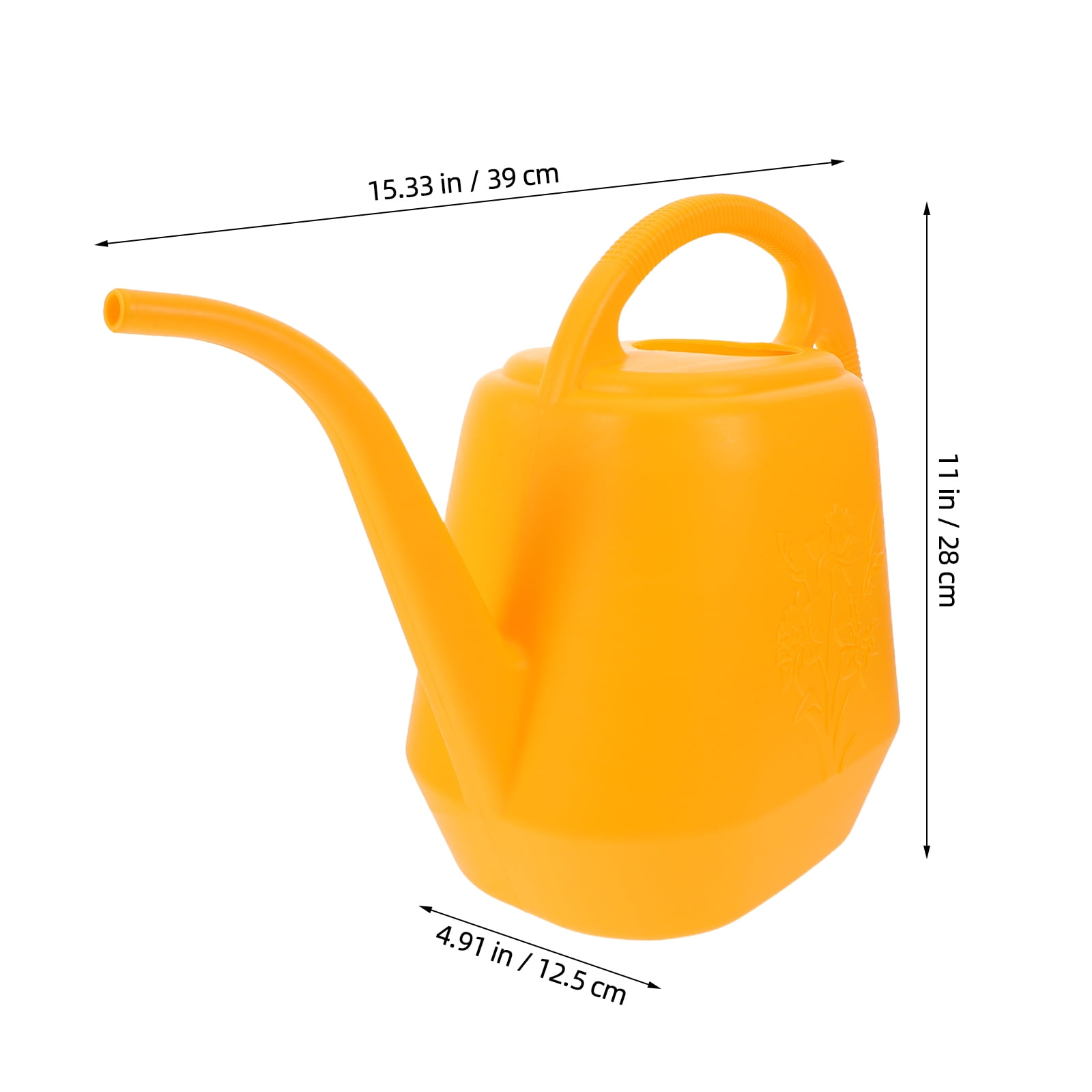 LOLIPPYY Yellow Plastic Watering Can with Spout for Garden Plants, Flowers, and Indoor Use, Lightweight and