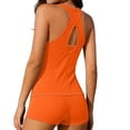 thumbnail image 4 of Staron Women's Bikini Set Vintage High Waisted Ruched Swimsuit Two Piece Bathing Suit Floral Print Stretchy Beach Vacation Pool Party, Orange S, 4 of 6