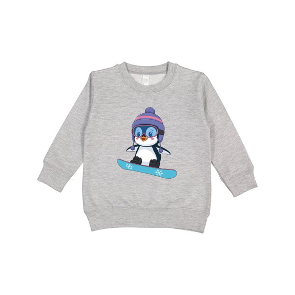 Inktastic Snowboard Penguin Toddler Sweatshirt