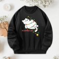 thumbnail image 1 of Sudadera de cuello redondo para mujer, Tops, ropa con estampado gráfico, jersey de cuello redondo, suelto para la calle, otoño, uso diario, compras , Negro S, 1 of 10