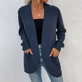 thumbnail image 4 of LOVZFMLL Cardigan pour Femmes Décontracté Manches Longues Poche Long Cardigan Tricoté, 4 of 9