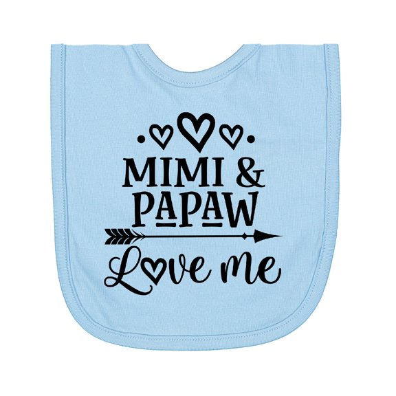 Inktastic Mimi and Papaw Love Me Newborn Bib