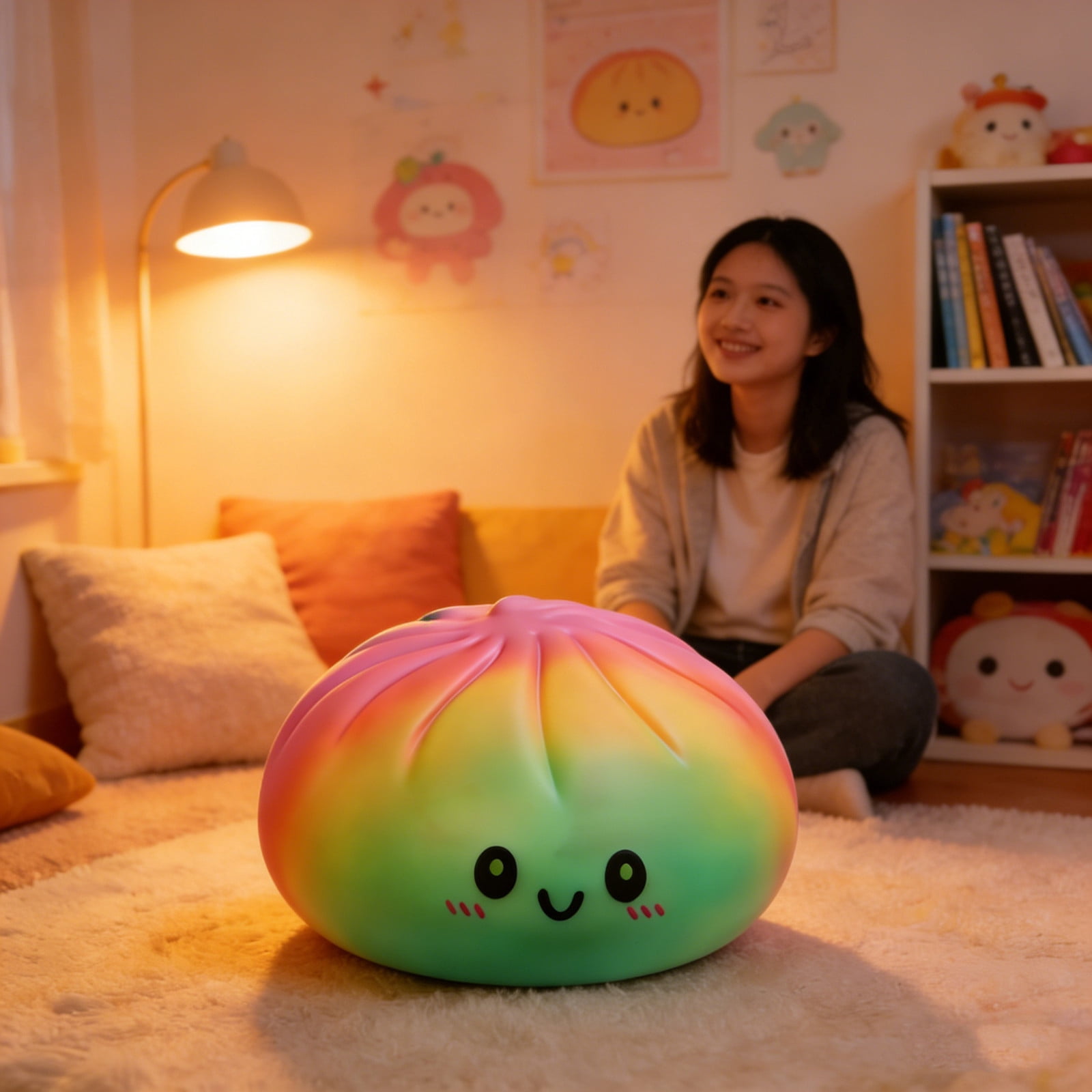 25CM Giant Dumpling Squishy Toy, Soft Slow Rising Big Stress Ball for Adults Anxiety Relief, Cute Decompression Fidget Tool