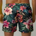 thumbnail image 6 of Odeerbi Mens Swim Trunks Hawaiian Tropical Print Bord Shorts Summer Beach Swimming Trunks Loose Beach Shorts with Pocket Swimming Pants Green, 6 of 6