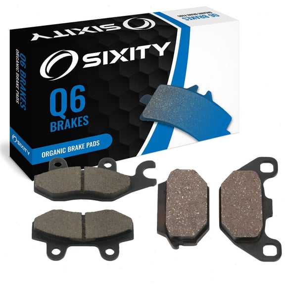 Sixity Q6 Front Rear Organic Brake Pads compatible with KYMCO Like 200i 2011-2014 Complete Set