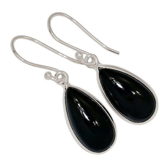 Black Onyx - Brazil 925 Sterling Silver Earrings Jewelry ALLE-18521