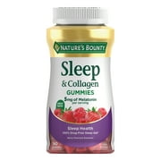 Natures Bounty Sleep + Collagen Gummies, 5mg Melatonin, Sleep Aid, Berry Flavor, 140 Gummies