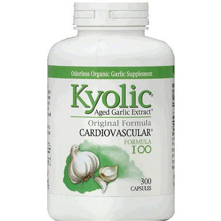 Kyolic Formule cardiovasculaire, 100 Inodore Capsules de supplément d'ail biologique, 300 count