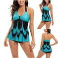 thumbnail image 3 of Joau Plus Size Two Piece Swimsuit for Women Tummy Control Tankini Bathing Suits Swing Swim Tank Top with Triangle Briefs, Up To 50% Off Clearance, 3 of 7
