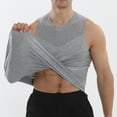 thumbnail image 6 of LEKWK Tank Tops for Men Running Sleeveless Crew Neck Muscle Tank Slim Fit Geometric Jacquard Breathable Workout Gym Athletic Tops Gray M, 6 of 6