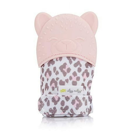 UPC: 0810434031767 | Itzy Ritzy Silicone Teething Mitt – Soothing Infant Teething Mitten with Adjustable Strap Crinkle Sound & Textured Silicone to Soothe Sore & Swollen Gums Blush Leopard