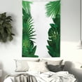thumbnail image 3 of Leaf Tapestry, Exotic Fantasy Hawaiian Tropical Palm Leaves with Stylish Floral Graphic Artwork, Wall Hanging for Bedroom Living Room Dorm Decor, 60W X 80L Inches, Green White, by Ambesonne, 3 of 5